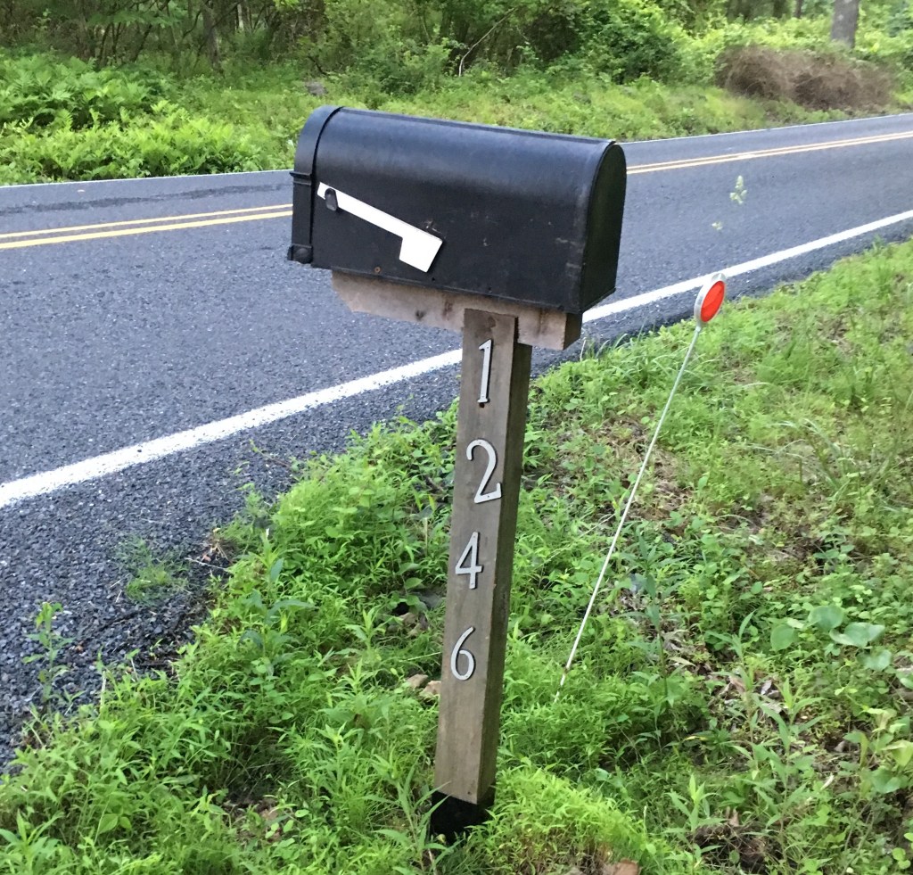 Photo of a rural route mailbox on a country road.
